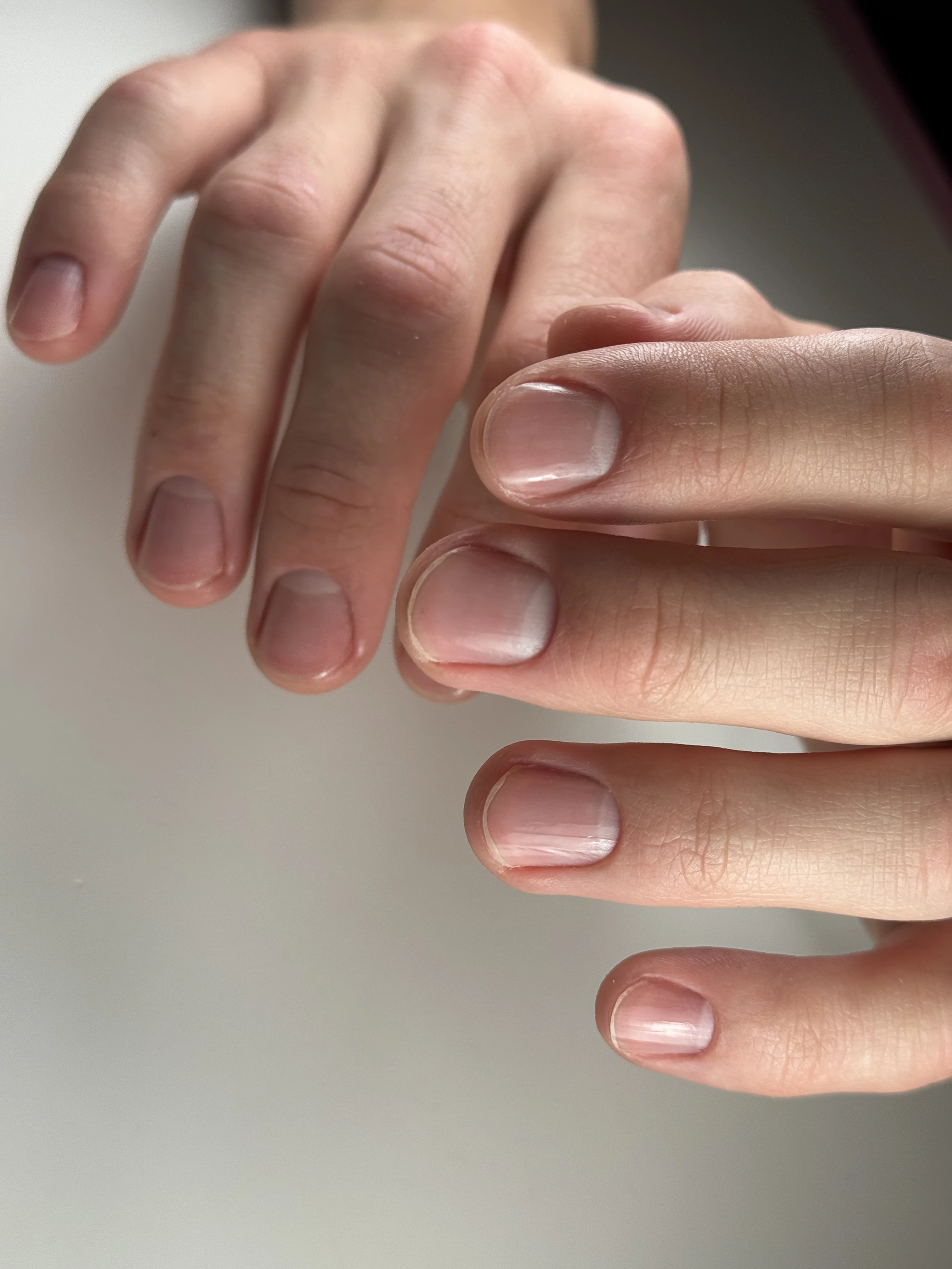 Men's Japanese manicure at My Beauty Space Mississauga: short nails buffed to a clean, polish-free glass shine.